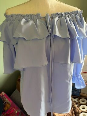 Women’s Periwinkle Ruffled Off-Shoulder Top